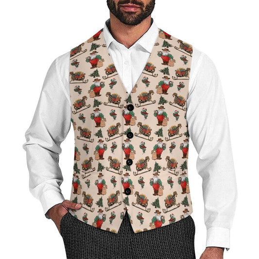 Santa's Sleigh Men's Western Vest