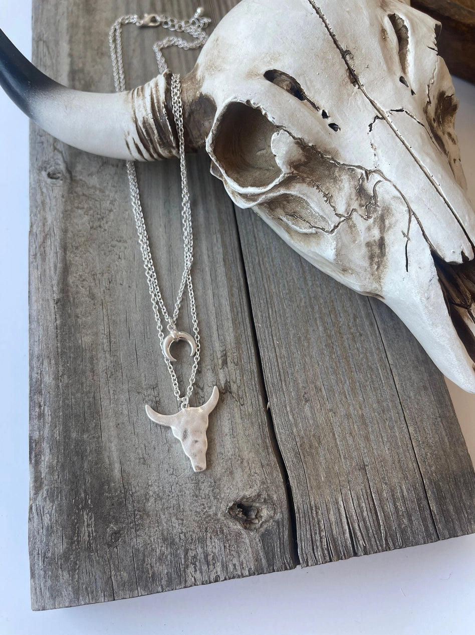 Hammered Layered Steer Necklace