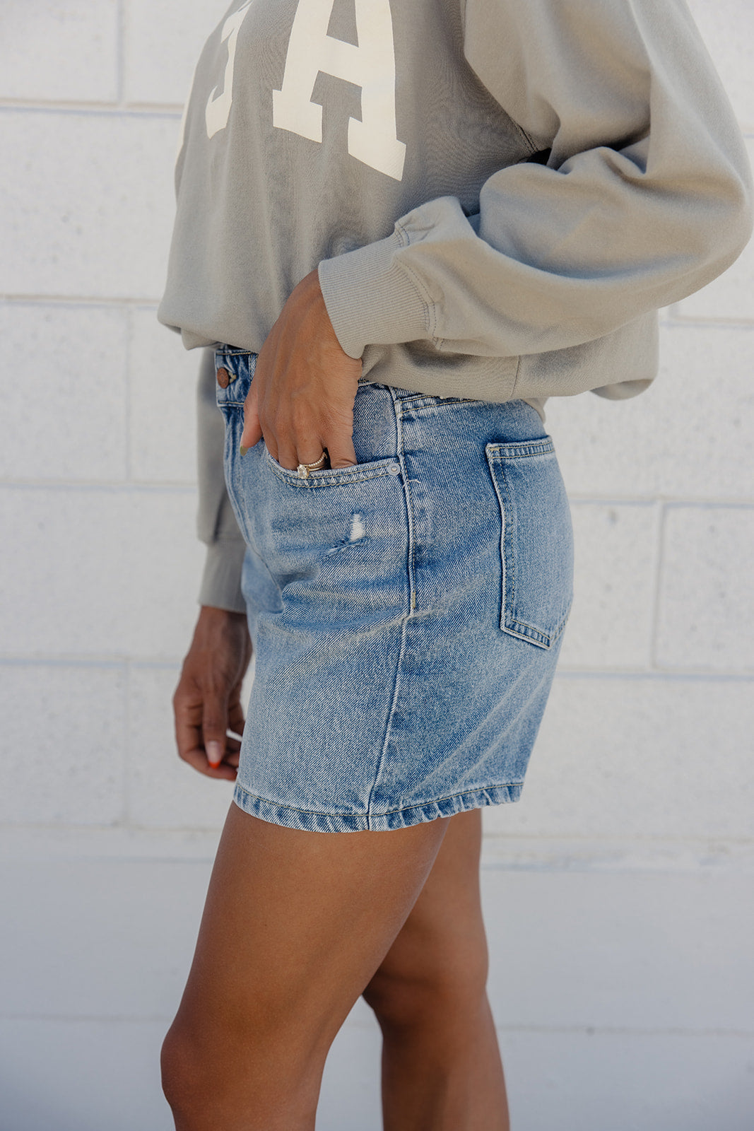 Cody High Rise Distressed Shorts