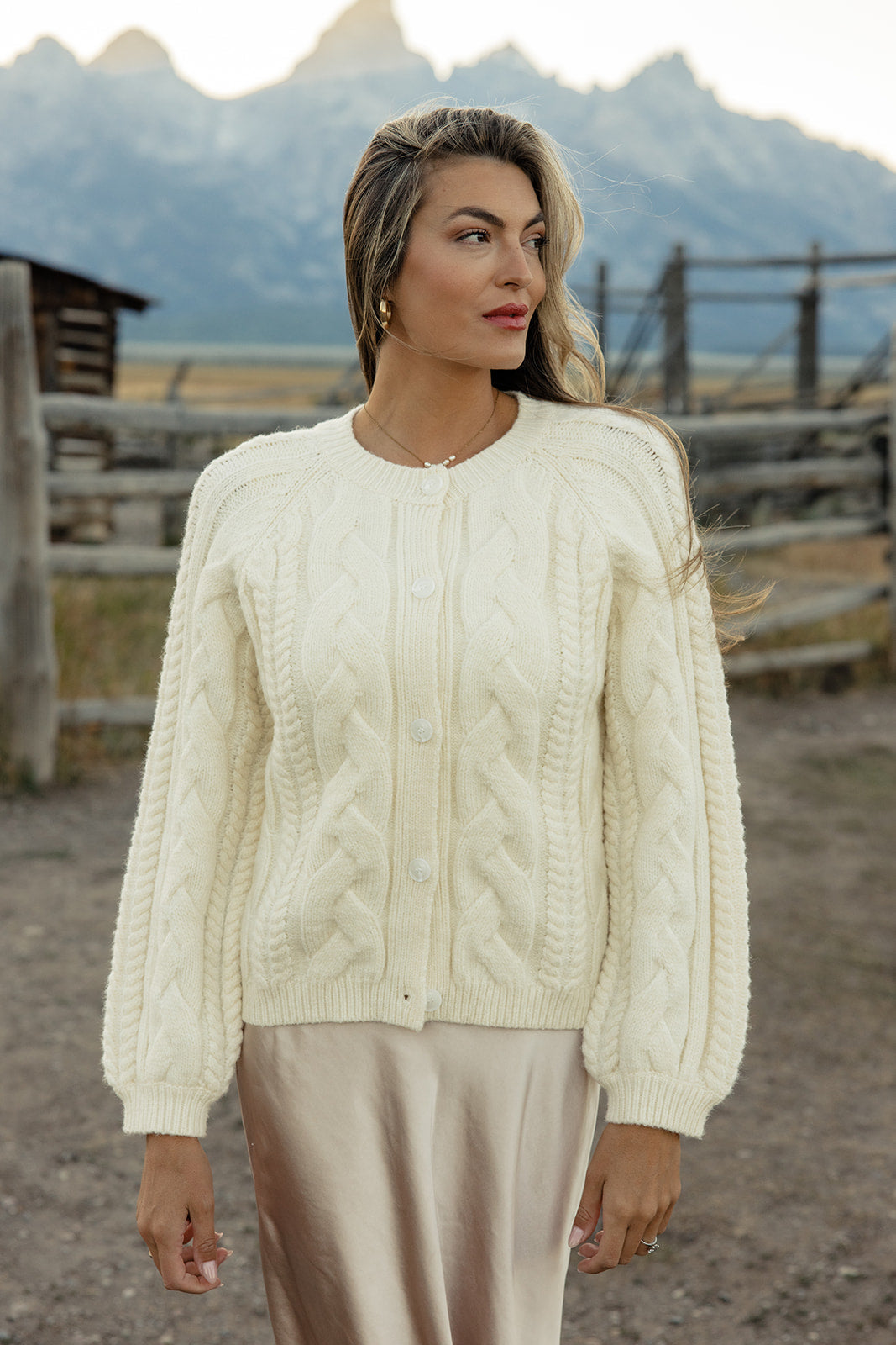 String Of Pearls Cable Knit Cardi