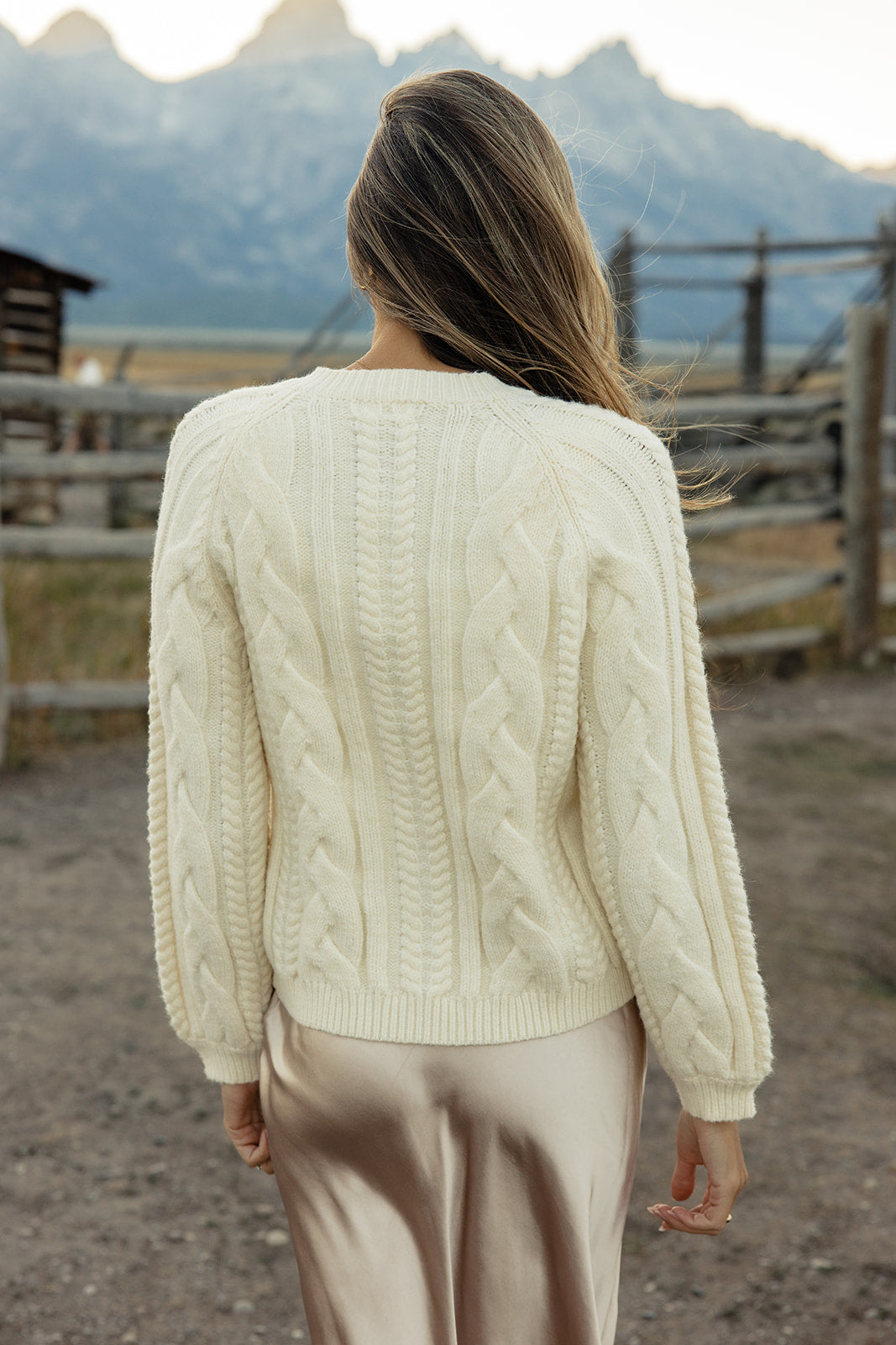 String Of Pearls Cable Knit Cardi