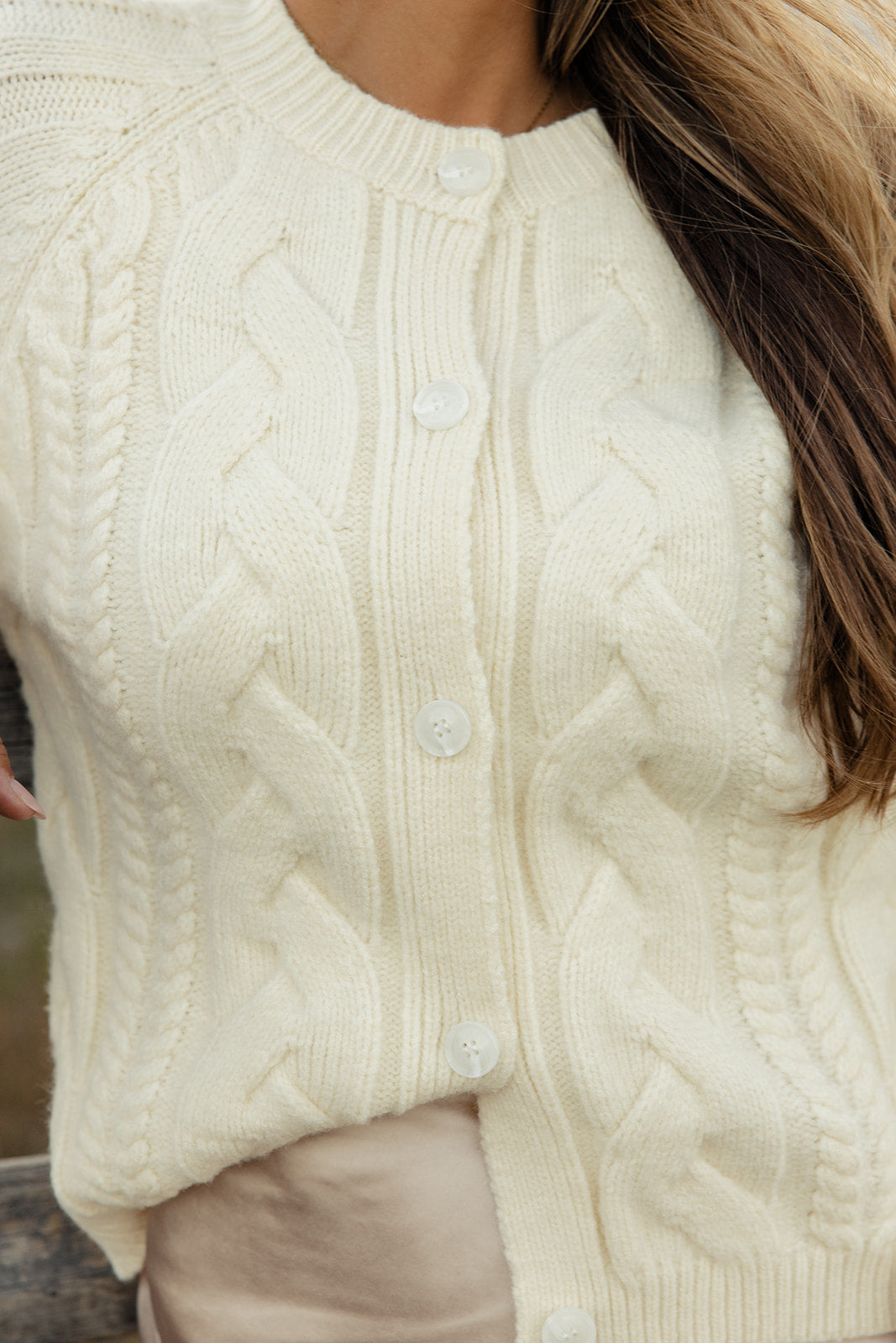 String Of Pearls Cable Knit Cardi