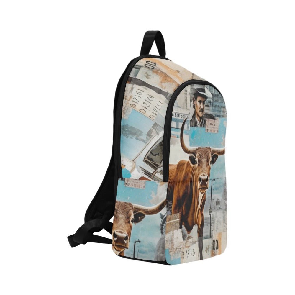 Vintage Bull Collage Western Backpack