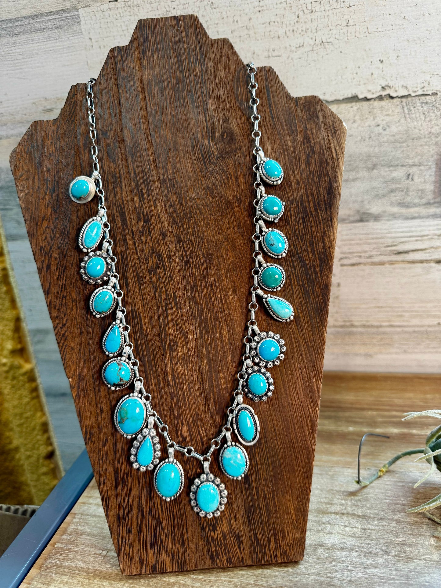 Multi Kingman turquoise charms necklace