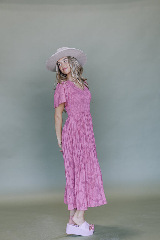 Tayla Midi Dress in Mauve