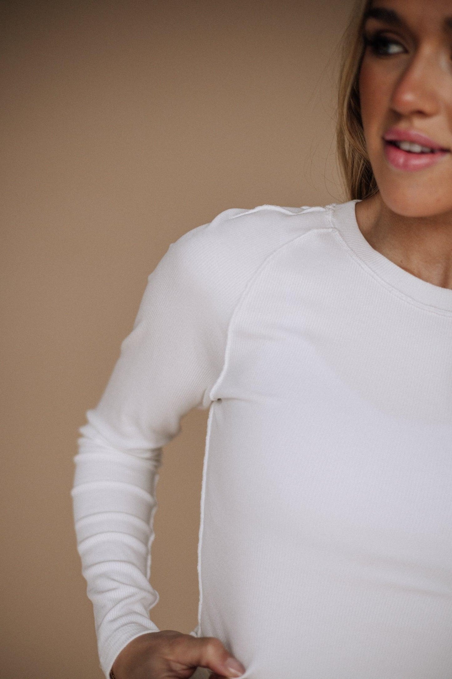 Nova Long Sleeve Top In White