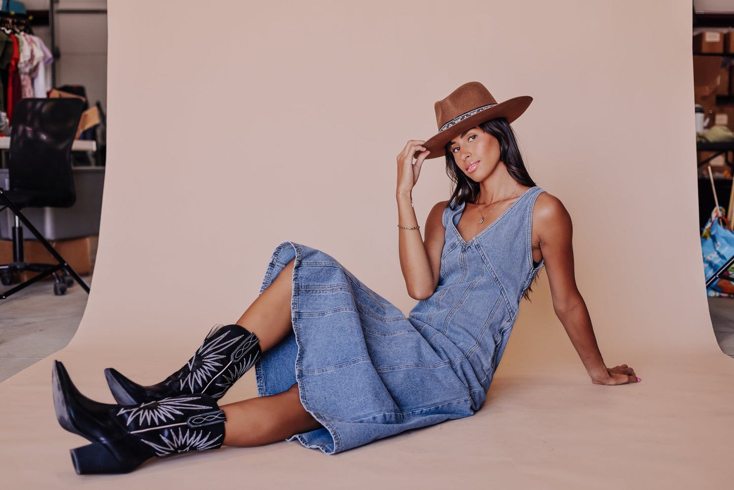 90’s Babe Denim Overall Dress