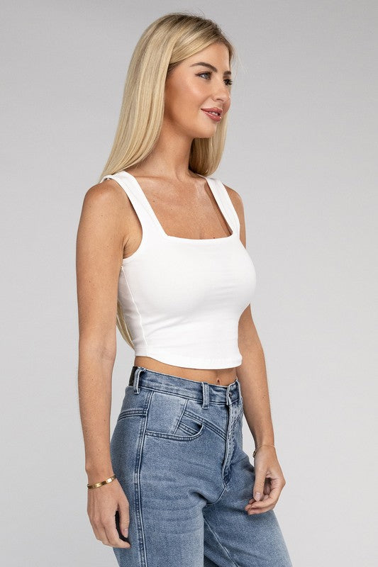 Classic Cotton Square Neck Cami Tank