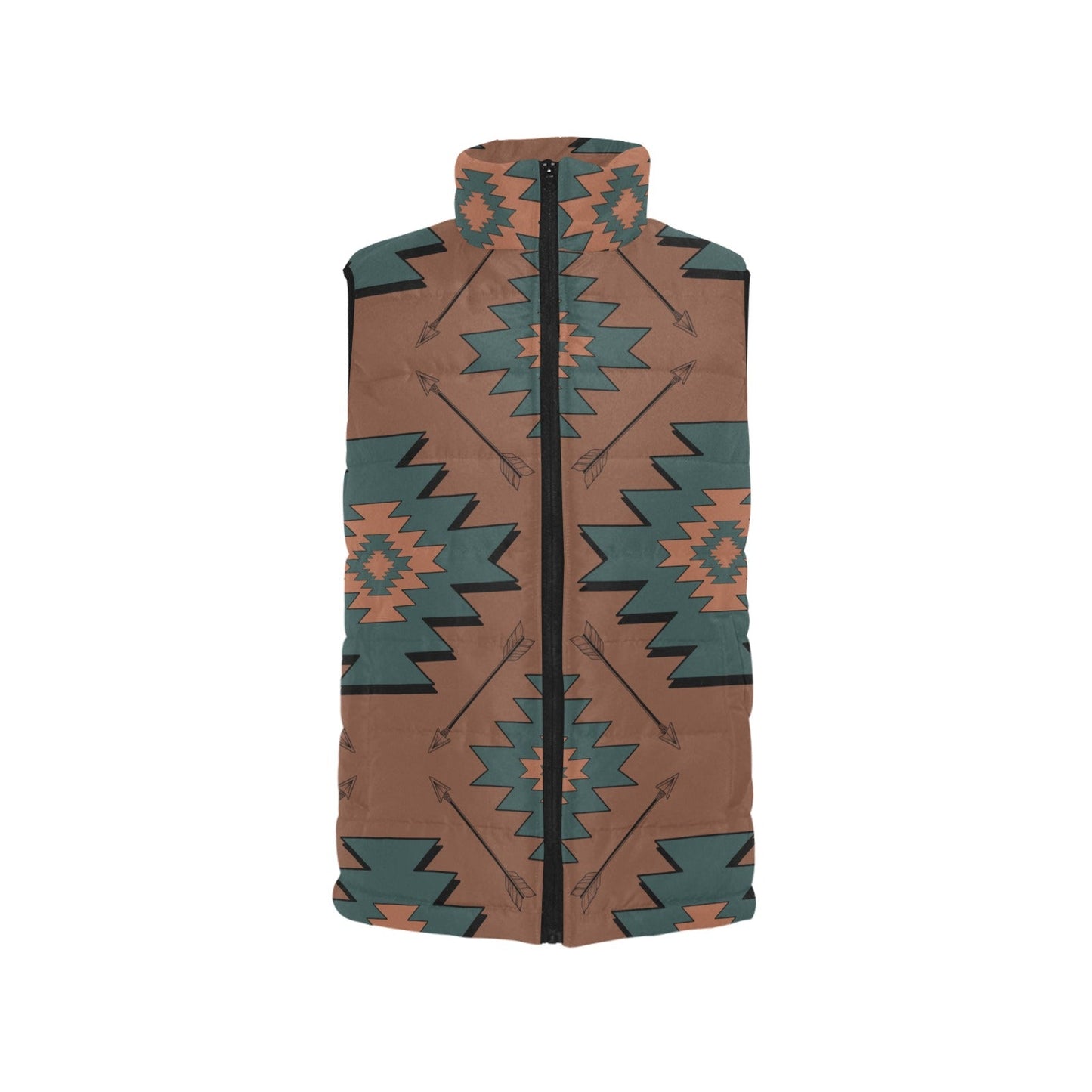 Teal Aztec Men's Puffy Vest