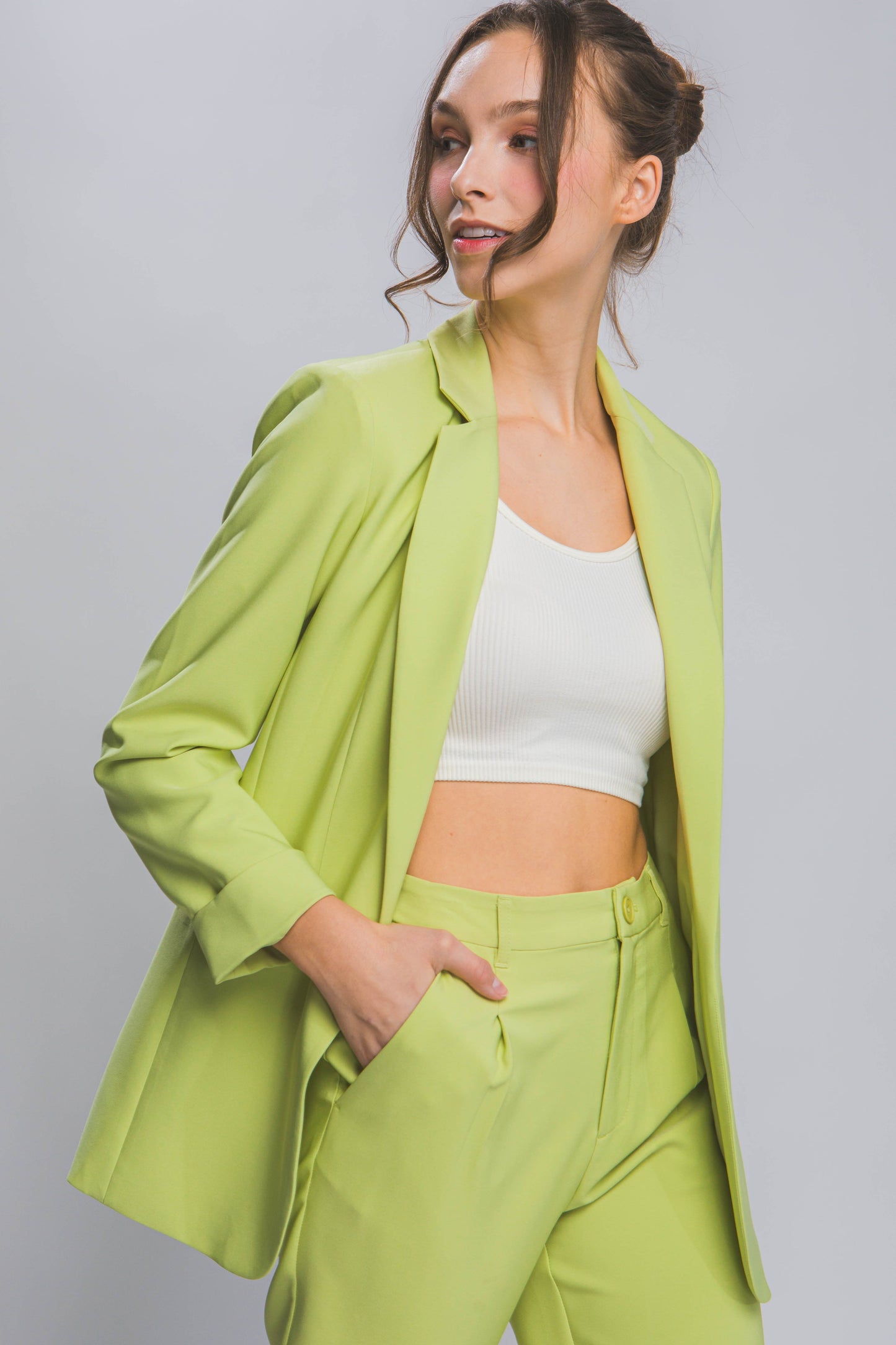 The Nessa Classic Blazer in Lime