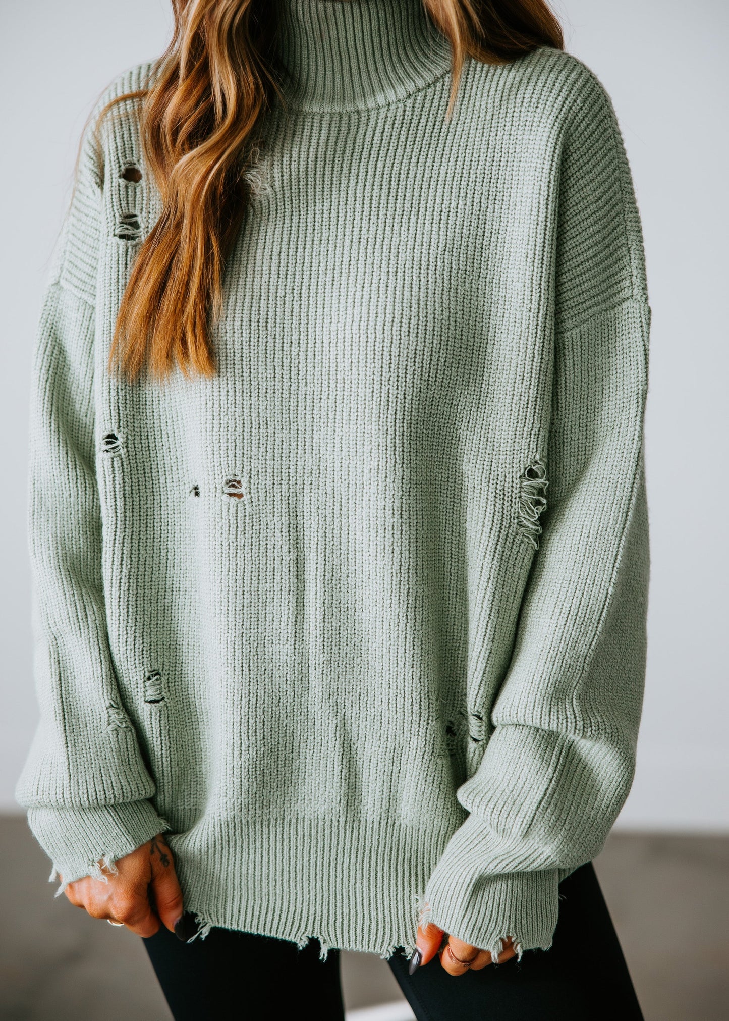 Ettie Distressed Sweater by Lily and Lottie