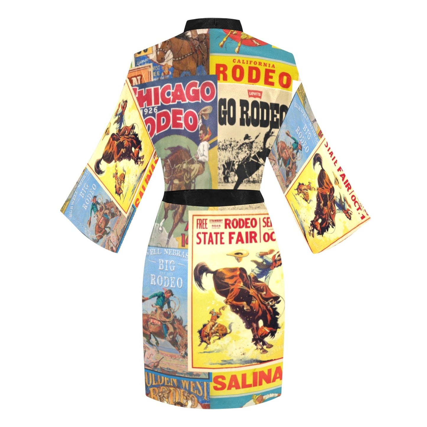 Vintage Rodeo Poster Women's Lounge Kimono Robe