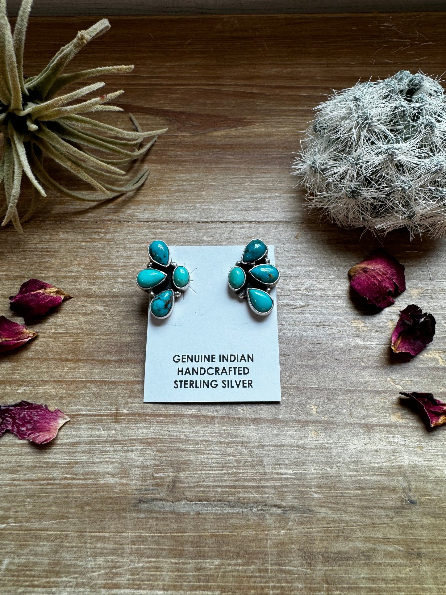 Stud 3 teardrop Turquoise Earrings option 1