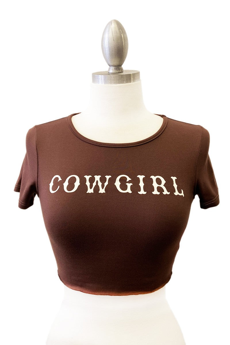 The Cowgirl Mini Tee in Brown