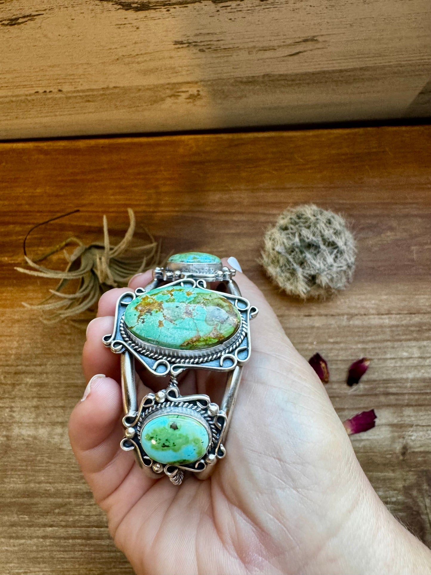 Cuff - Sterling silver Cuff Bracelet with Sonoran turquoise