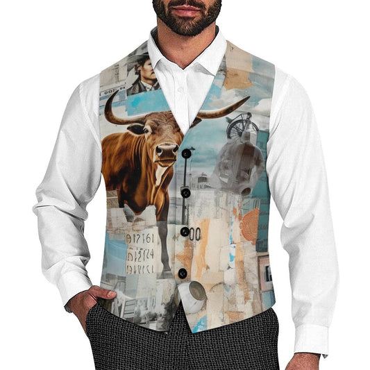 Vintage Western Collage Men's Vest