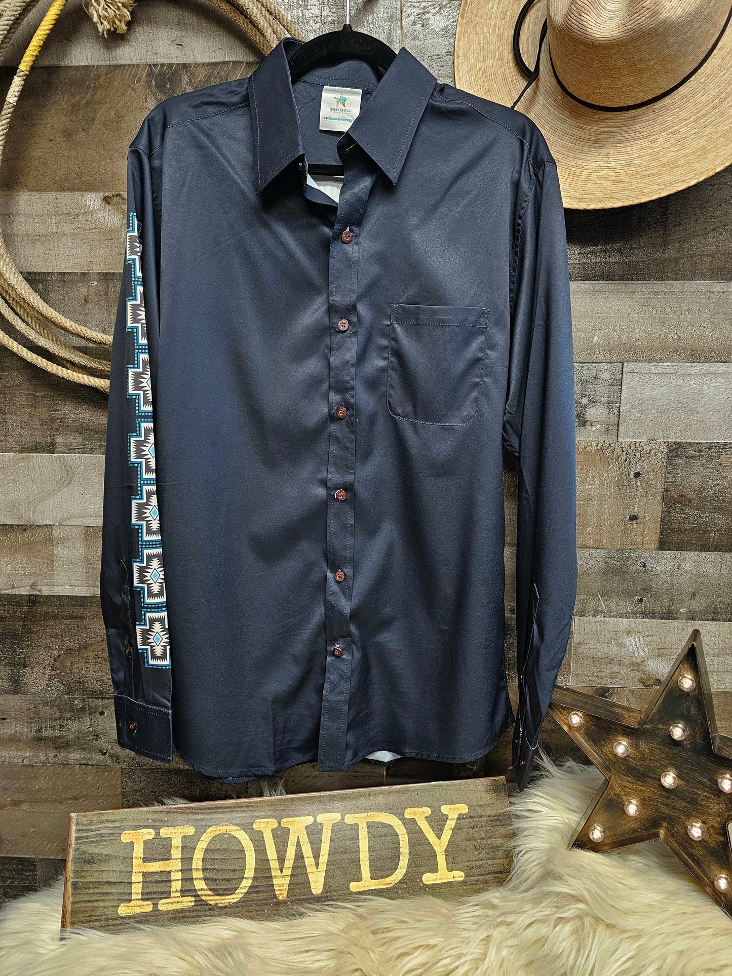 Southwestern Cross Unisex Western Button Up