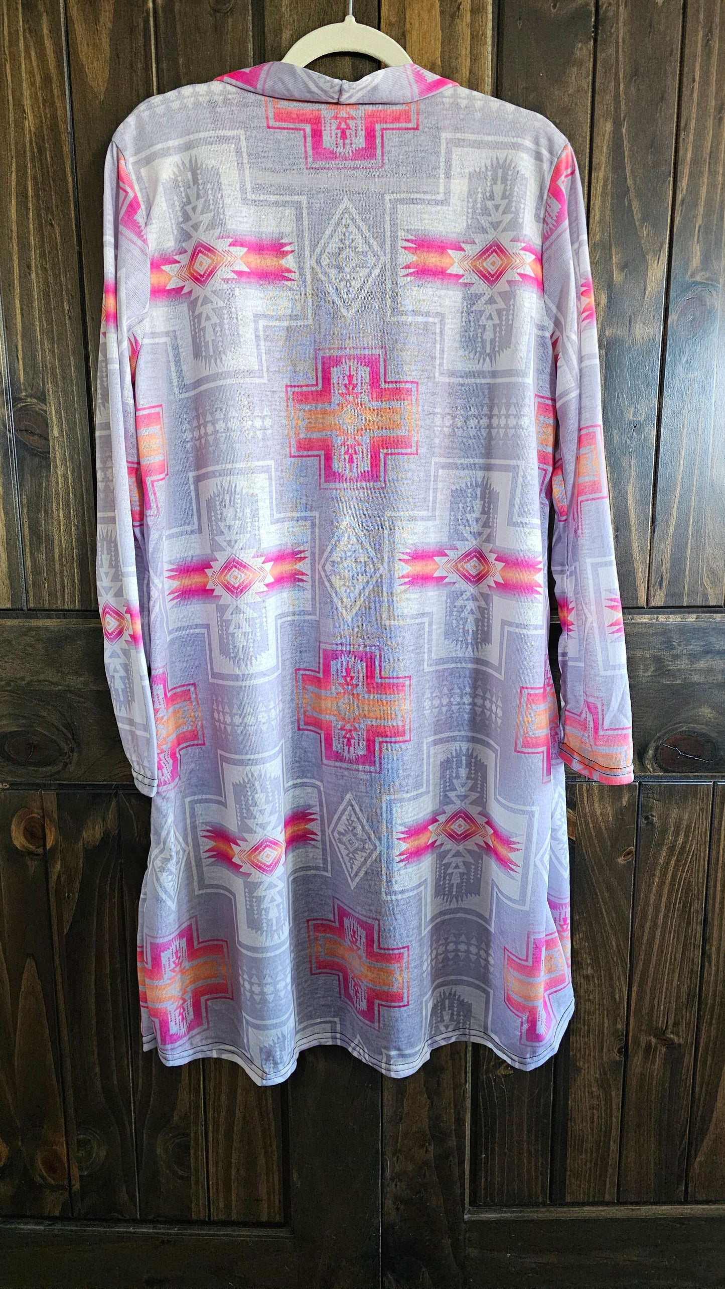 Pink Fire Aztec Lightweight Cardigan