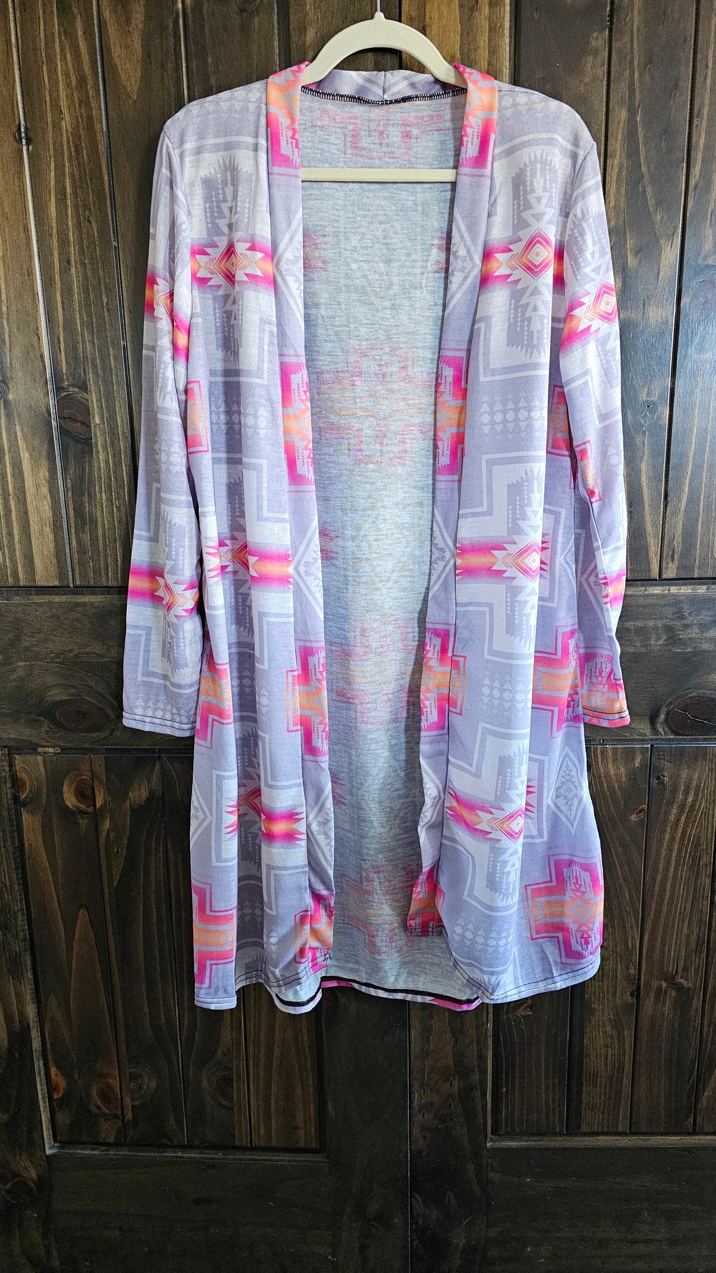 Pink Fire Aztec Lightweight Cardigan