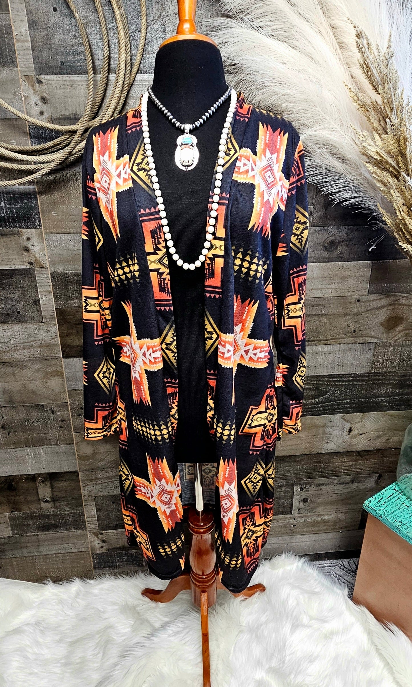 Fire Aztec Lightweight Cardigan