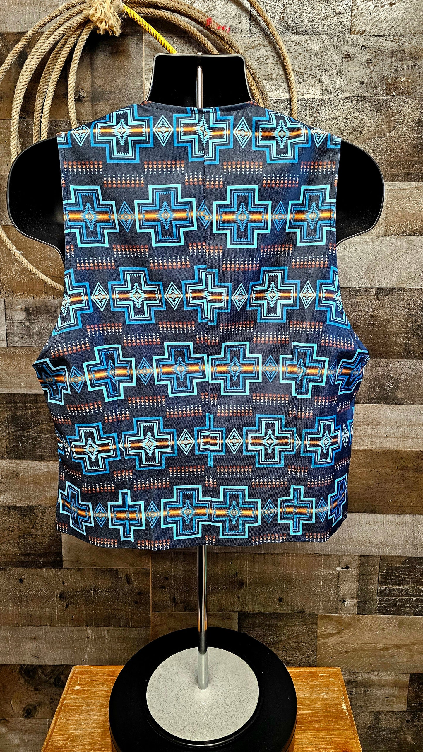 Navy Aztec Men's Western Vest