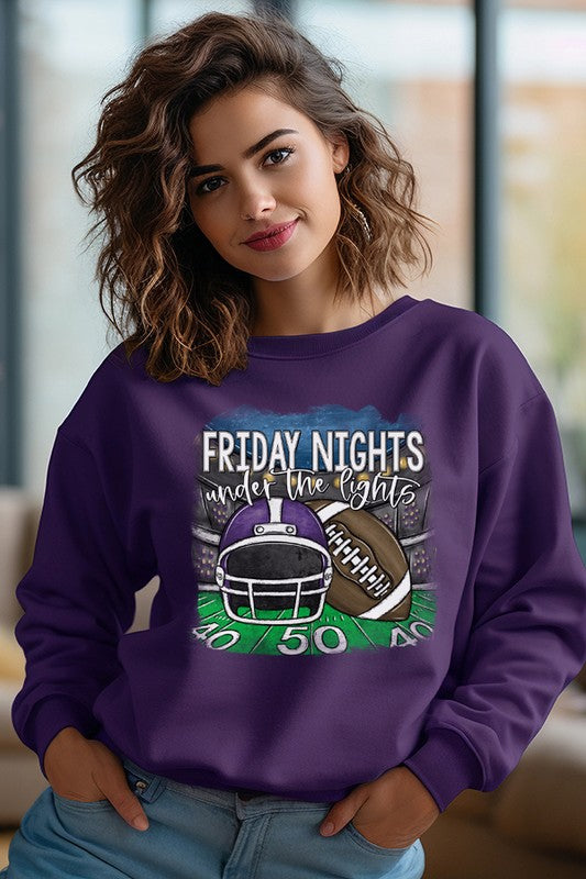 Gameday Purple Helmet Friday Nights Sweatshirt