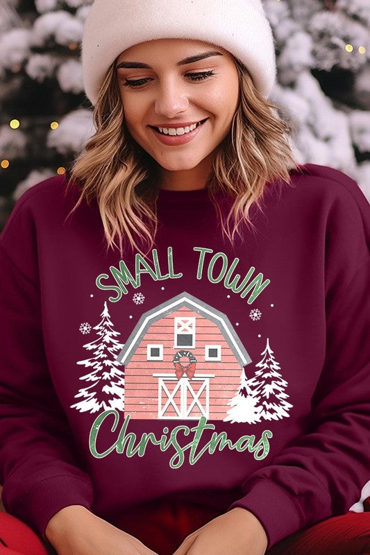 Small Town Christmas Graphic Fleece Sweatshirts