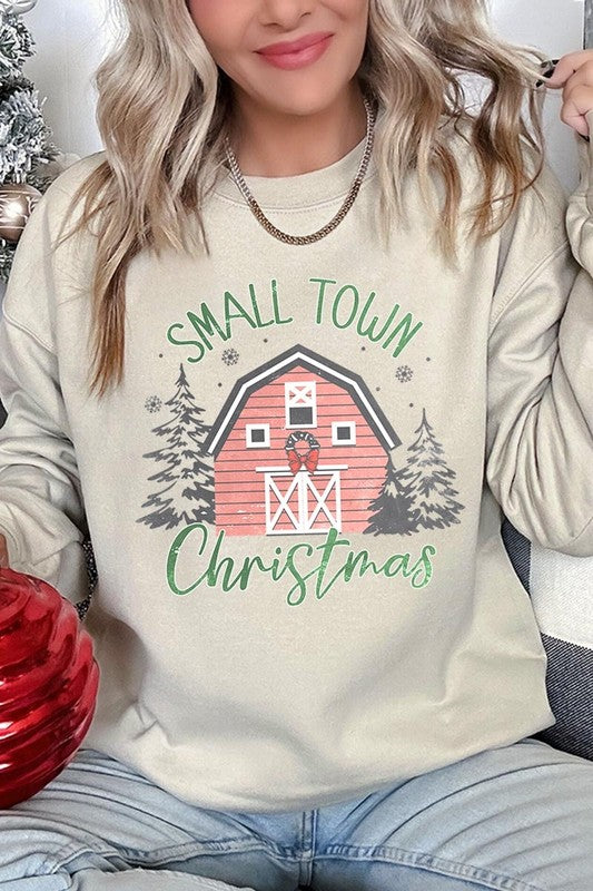 Small Town Christmas Graphic Fleece Sweatshirts