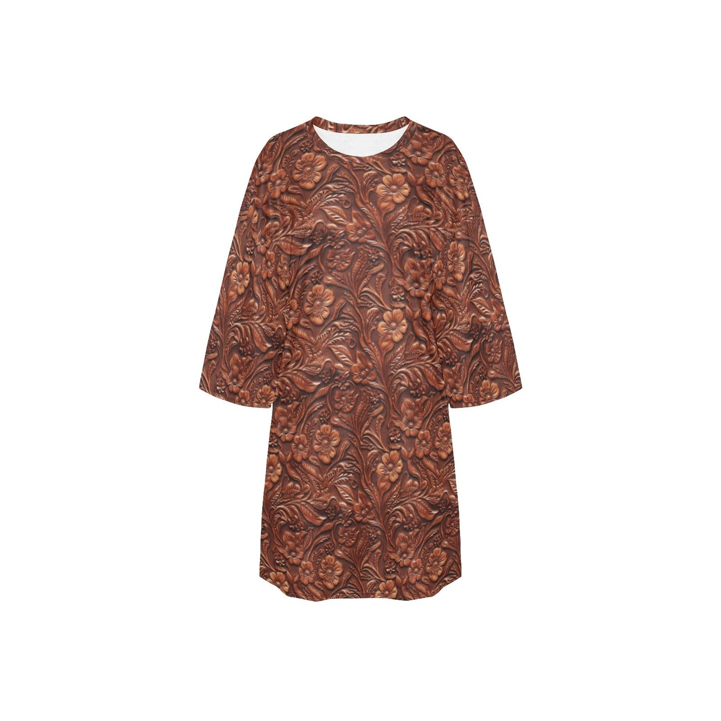 Tooled Leather Print Oversized Sleep Shirt