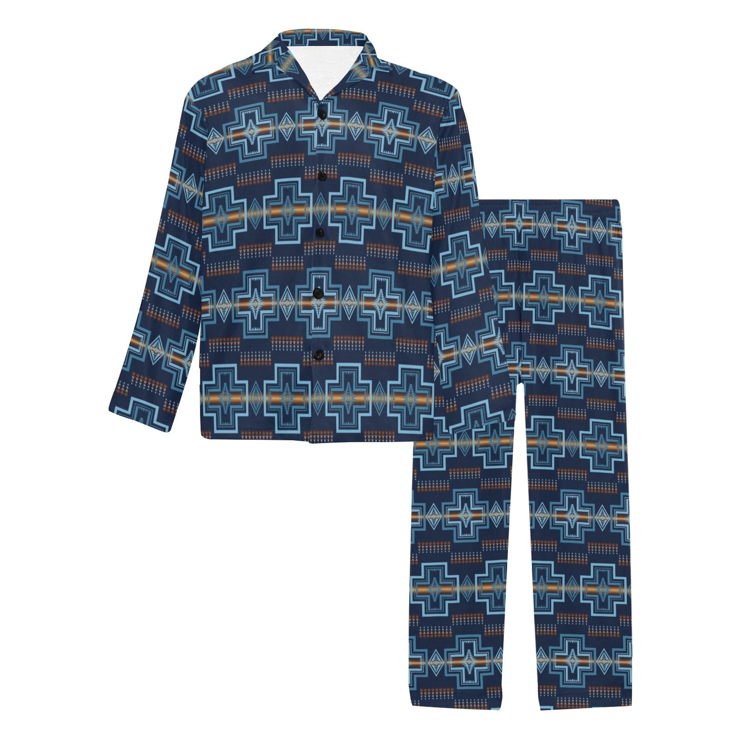 Navy Aztec Men's Western Pajamas