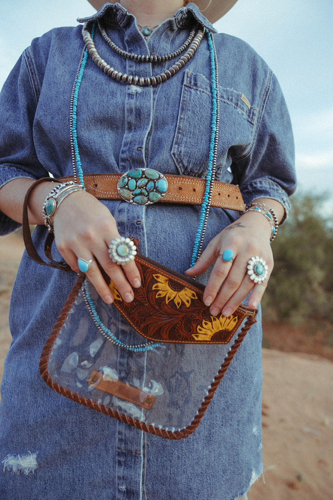 The Sunflower Fields Clear Bag, a Haute Southern Hyde by Beth Marie Exclusive