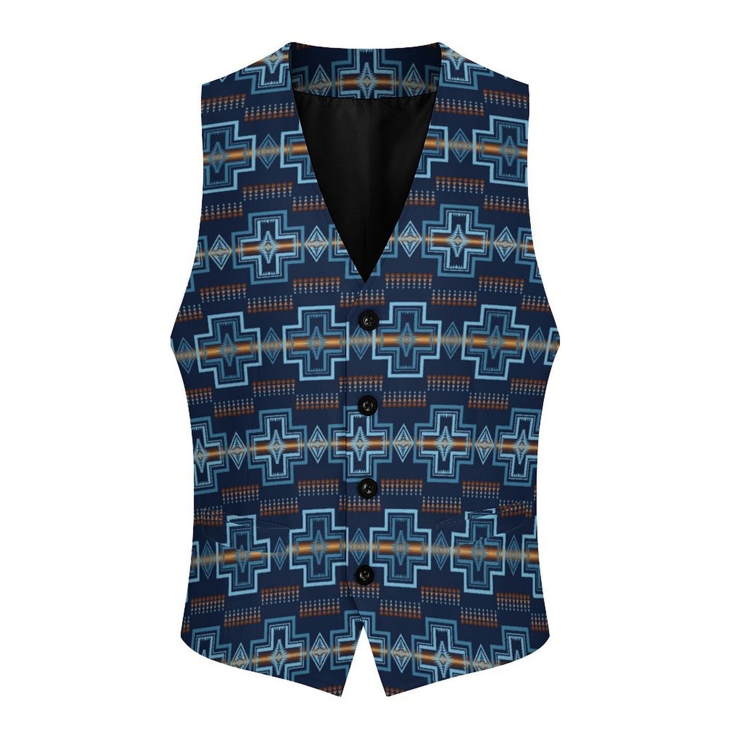 Navy Aztec Men's Western Vest