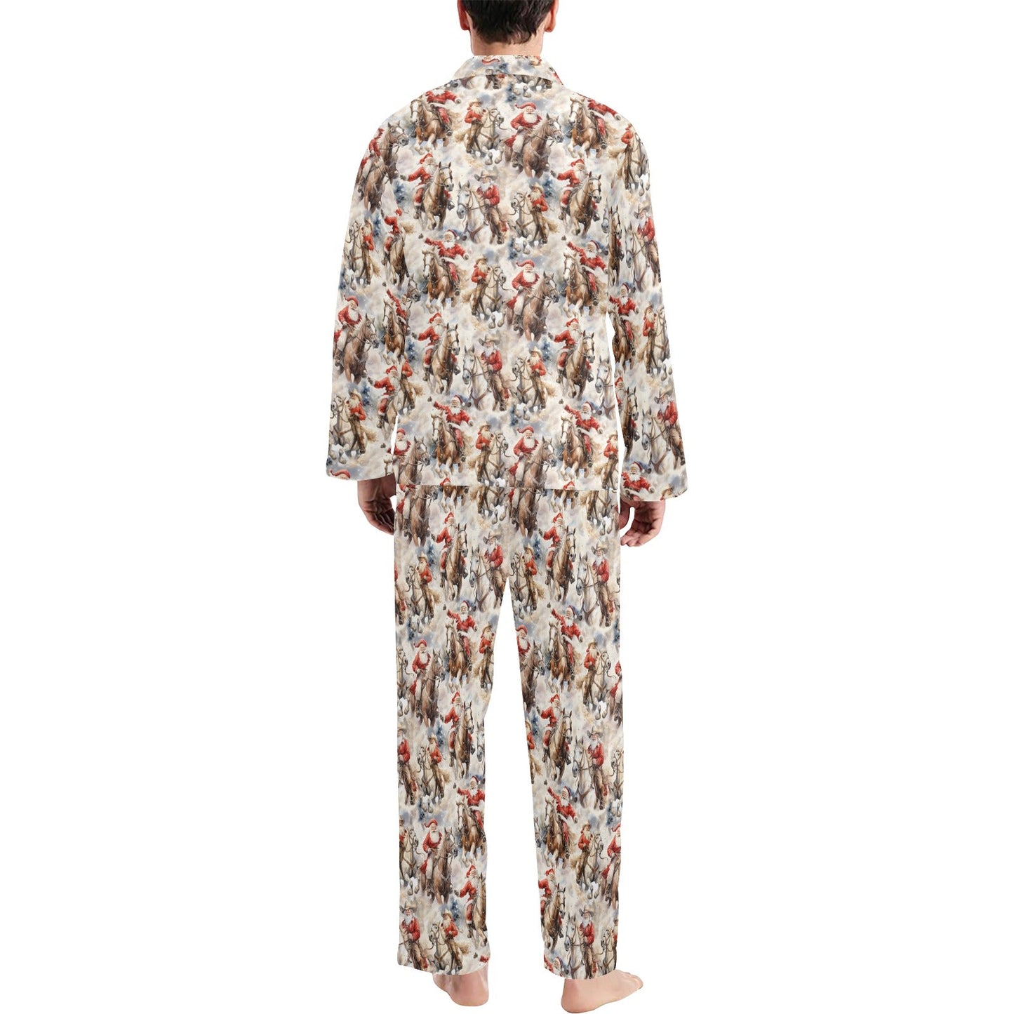 Western Santa Christmas Men's Pajamas