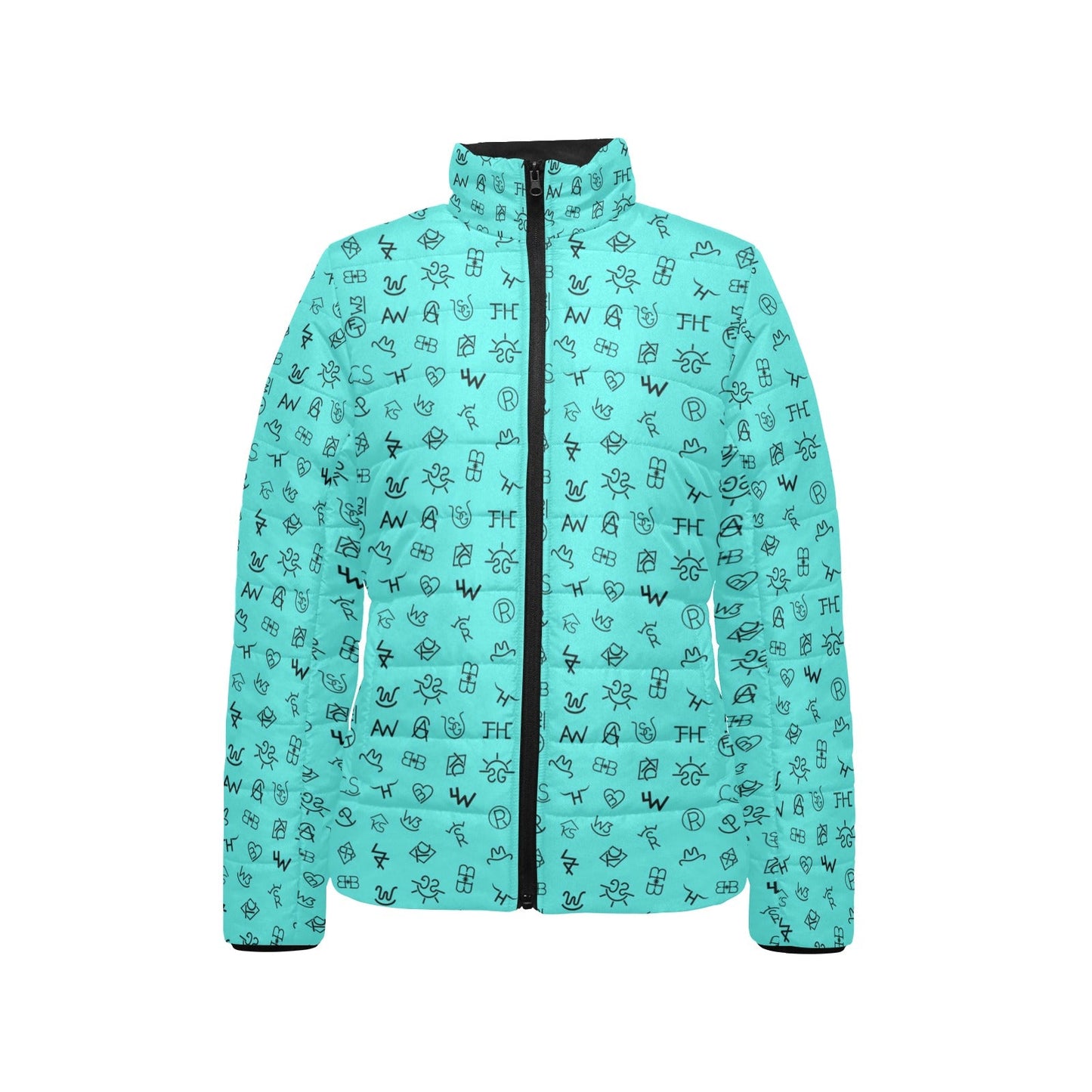 Turquoise Cattle Brands Women's Puffy Bomber Jacket