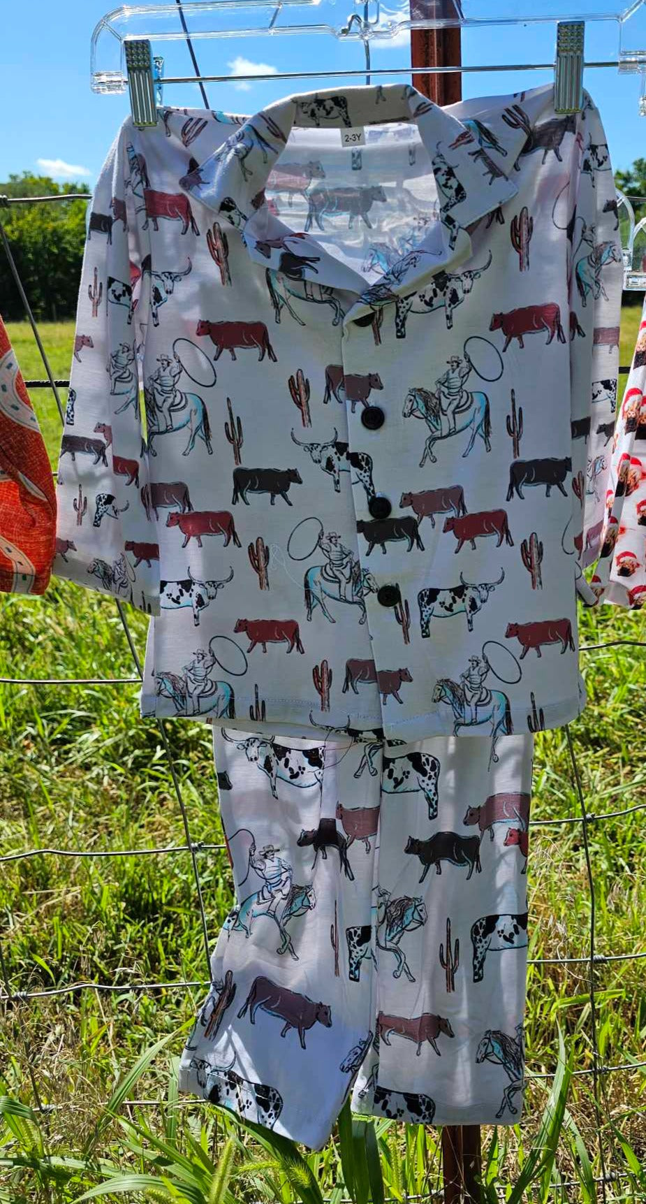 Cattle Drive Boy's Western Pajama Set