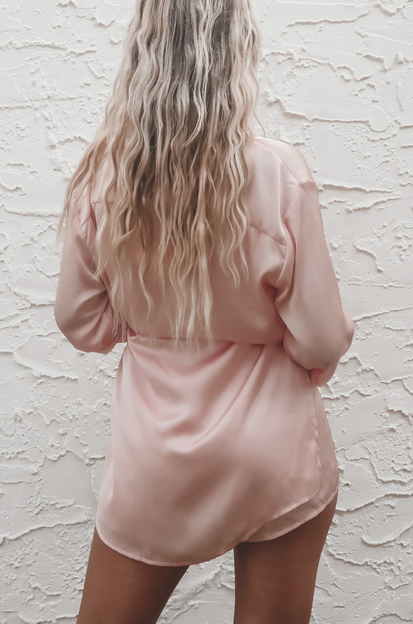 Giving Beverly Hills Satin Button Up Romper Dress