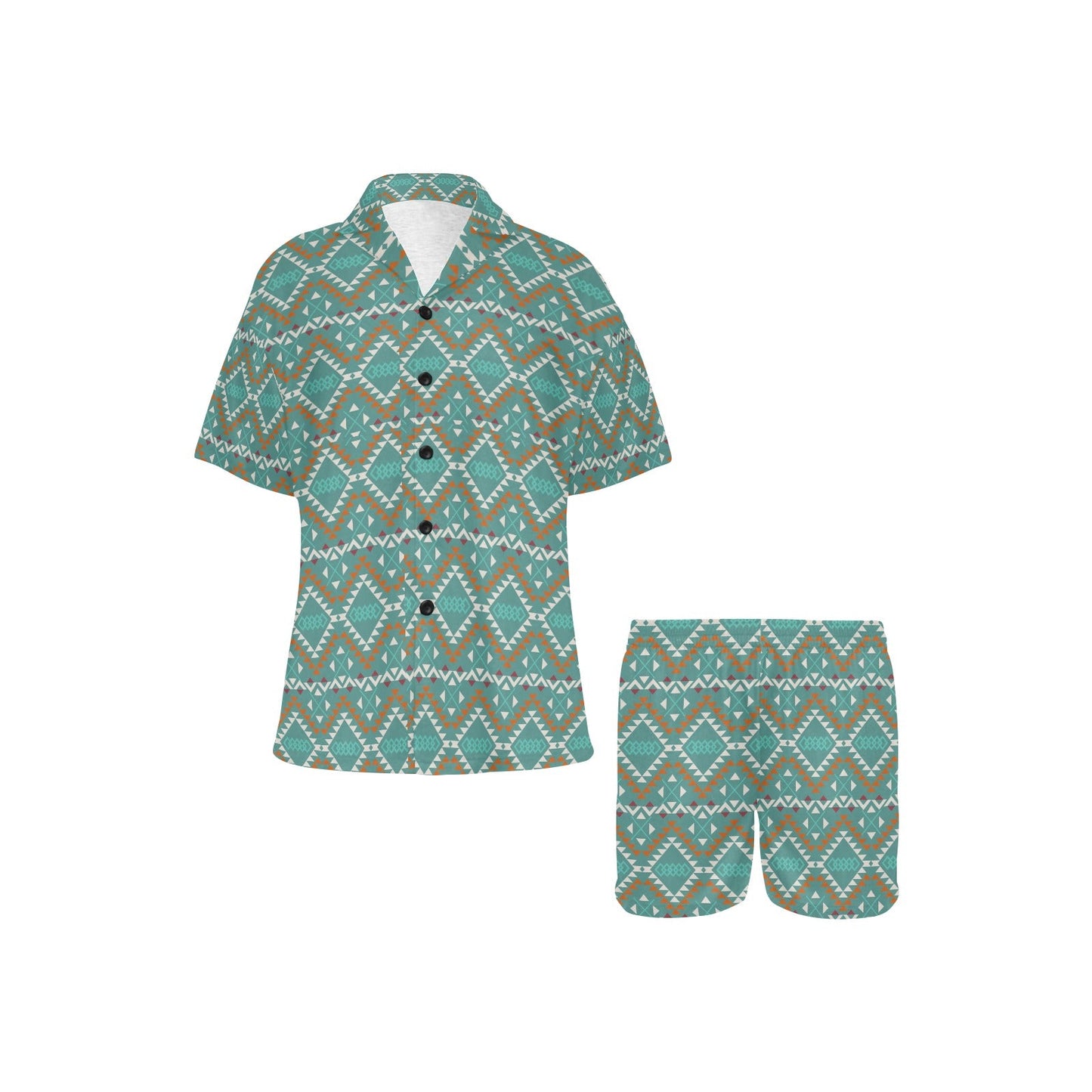 Turquoise Aztec Western Women's Pajama Set