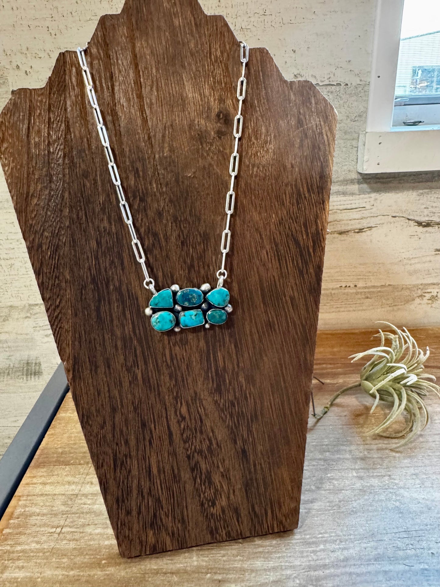 Kingman turquoise necklace on chain II