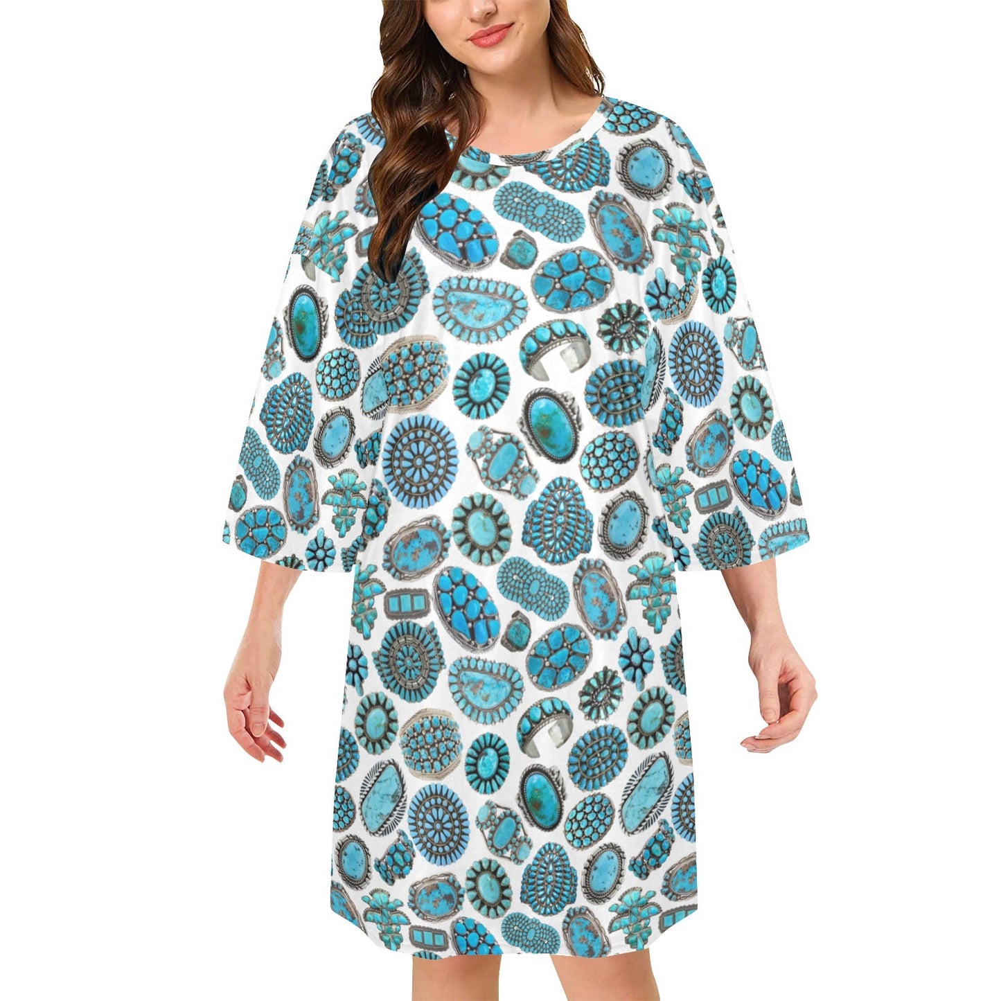 Turquoise Crazy Oversized Sleep Shirt