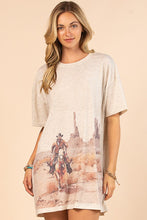 Load image into Gallery viewer, Western Cowboy Graphic Tee Dress
