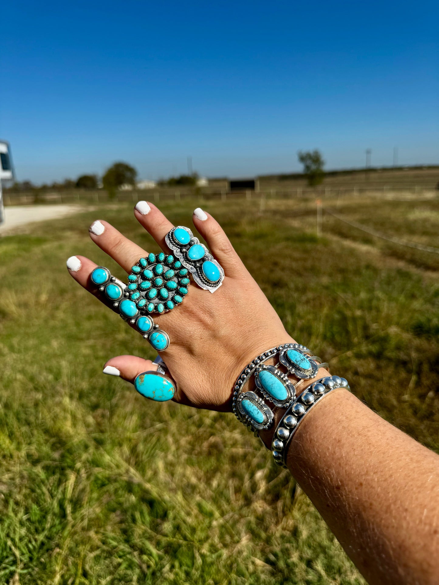 Cuff - Sterling silver Cuff Bracelet with Kingman turquoise