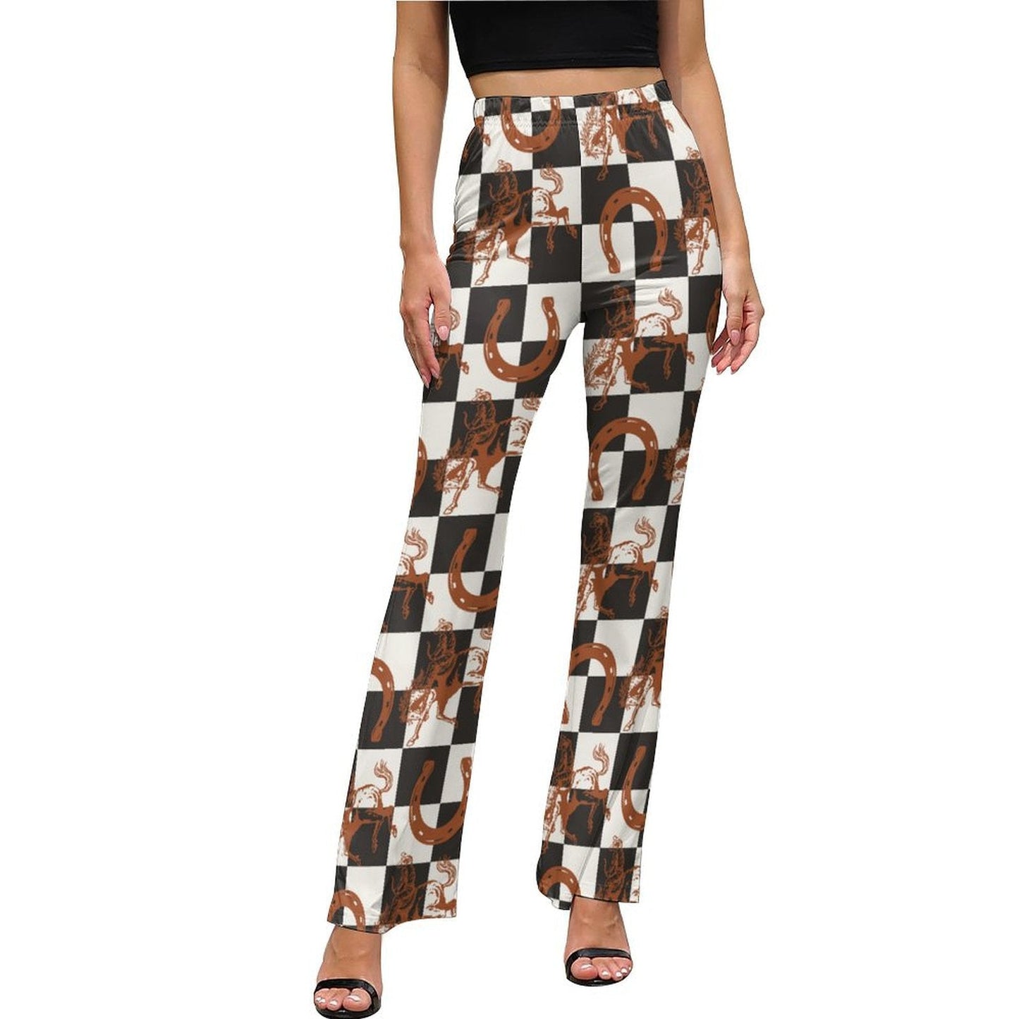 Checkered Rodeo Flare Pants