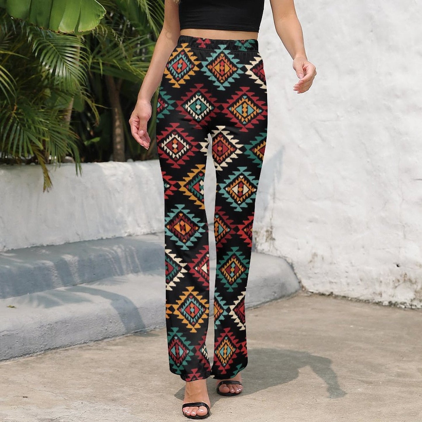 Colorful Aztec Flare Pants