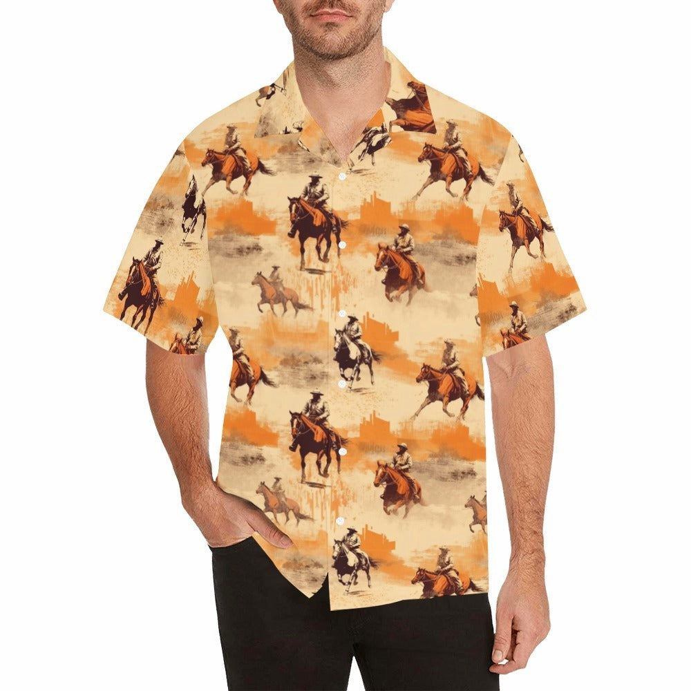 Western Grunge Men's Western Camp Shirt