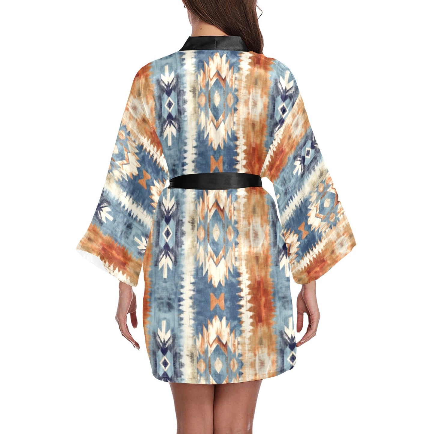 Blue Aztec Women's Lounge Kimono Robe