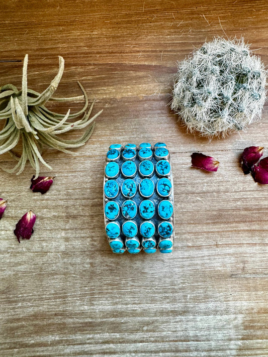 Sterling silver Cuff Bracelet with turquoise