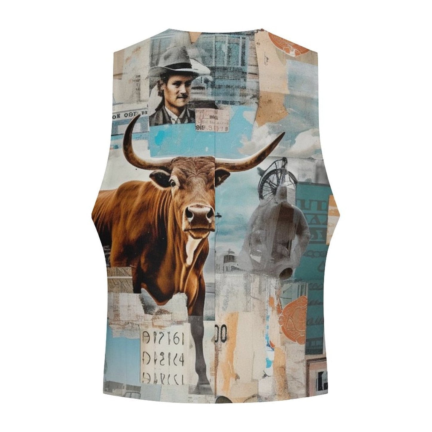 Vintage Western Collage Men's Vest