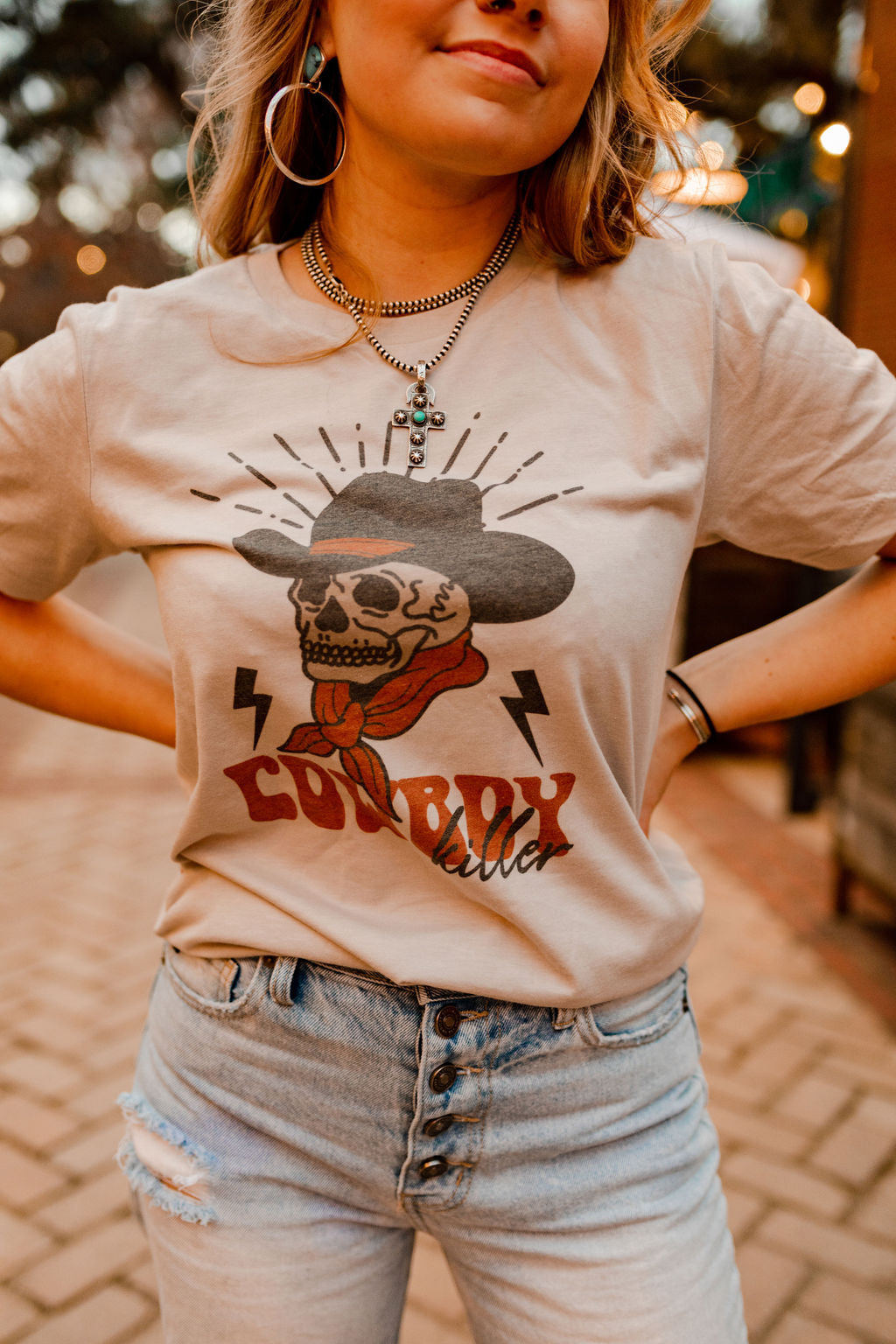 Cowboy Killer Skull Graphic Tee