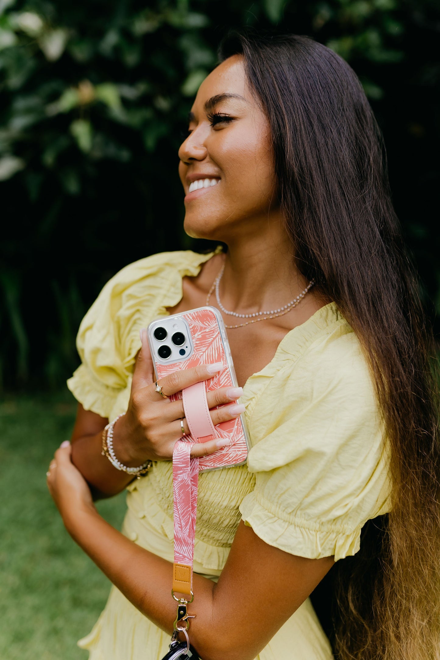 Pink Palms Wrist Lanyard