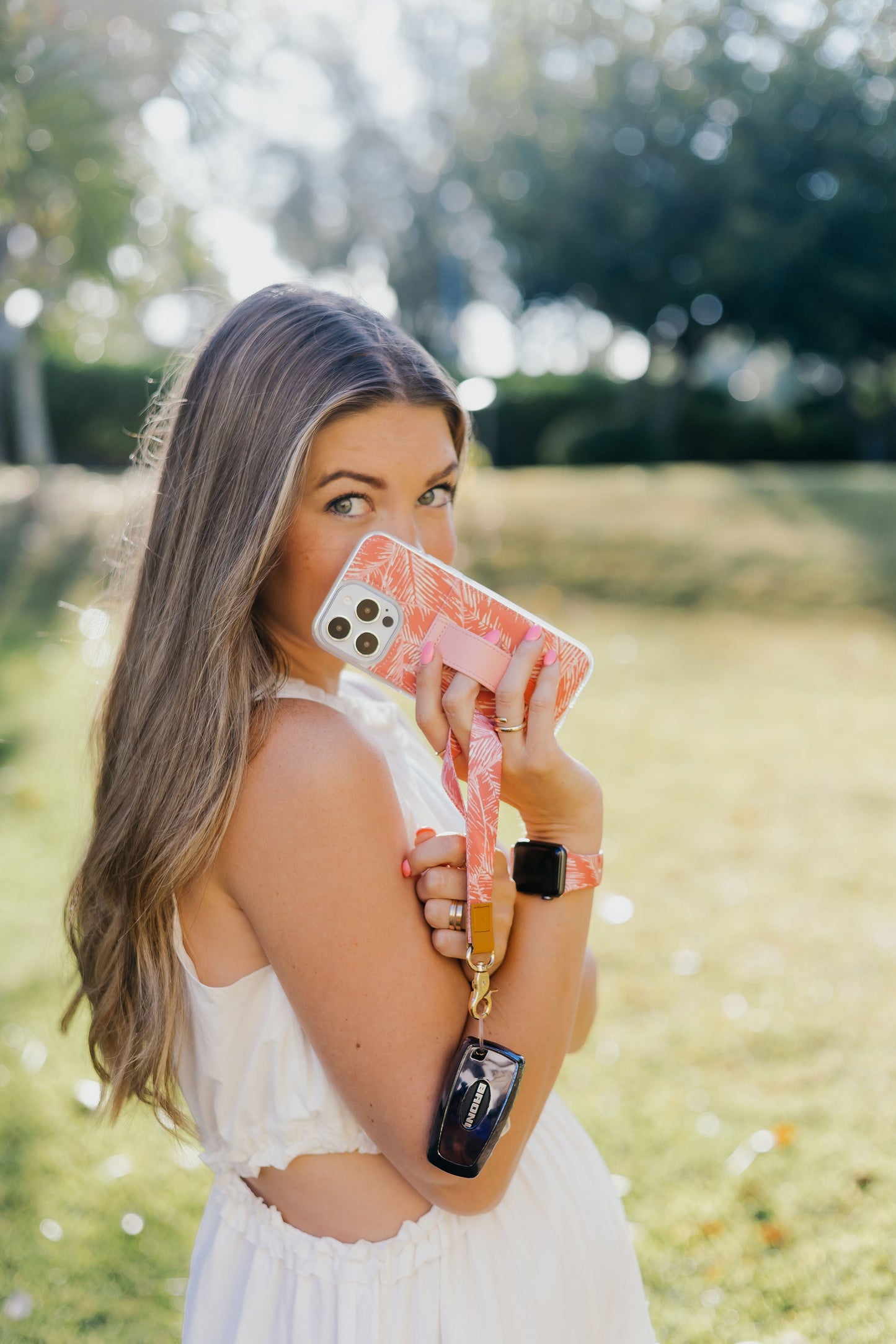 Pink Palms Wrist Lanyard